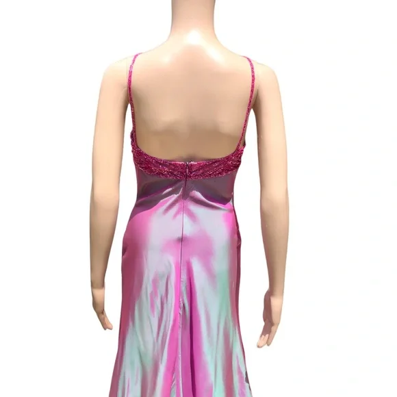 Elie Saab NWT with defects pinkish ombré formal gown with sequin top and wrap - Picture 6 of 15